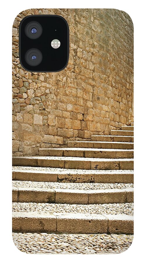 Steps iPhone 12 Case featuring the photograph Medieval Stone Steps With One Doorway by Tracy Packer Photography