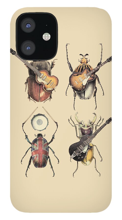 Beetles iPhone 12 Case featuring the digital art Meet the Beetles by Eric Fan