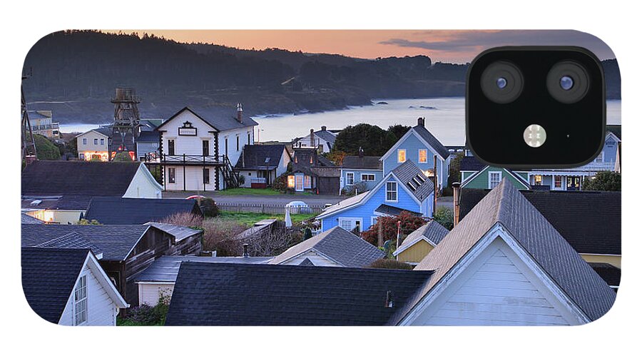 Water's Edge iPhone 12 Case featuring the photograph Mendocino At Dawn by S. Greg Panosian
