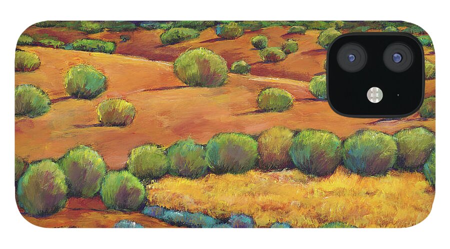 Contemporary Southwest iPhone 12 Case featuring the painting Midnight Sagebrush by Johnathan Harris