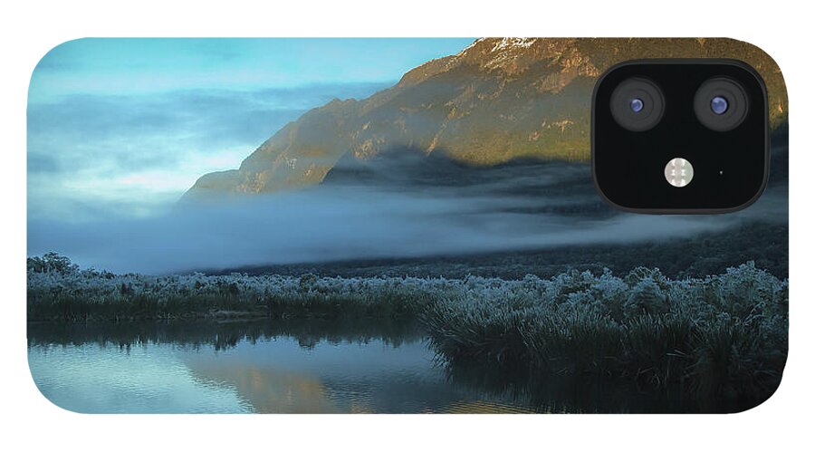 Tranquility iPhone 12 Case featuring the photograph Mirror Lake New Zealand by By Pinnati Photography