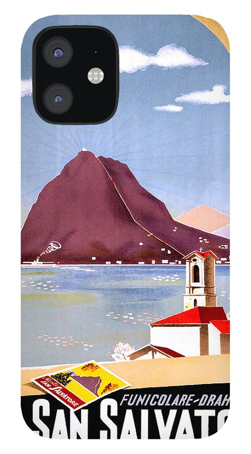 Monte iPhone 12 Case featuring the digital art Monte San Salvatore, Lugano by Long Shot