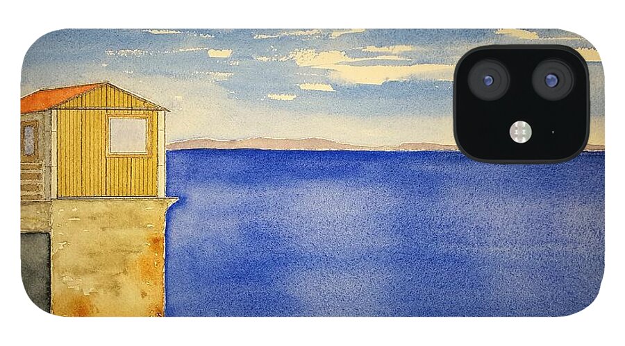 Watercolor iPhone 12 Case featuring the painting Monterey Lore by John Klobucher