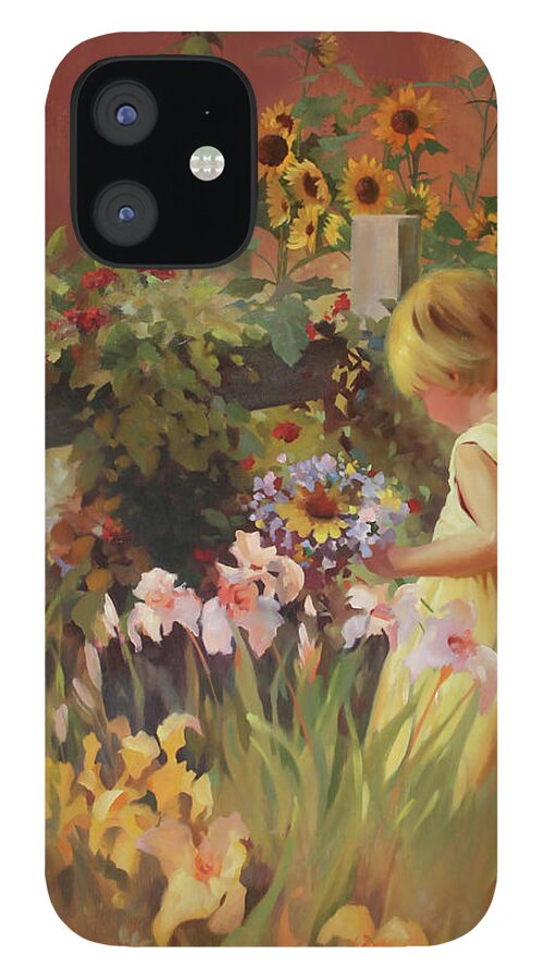 Figurative Art iPhone 12 Case featuring the painting Mother's Garden by Carolyne Hawley