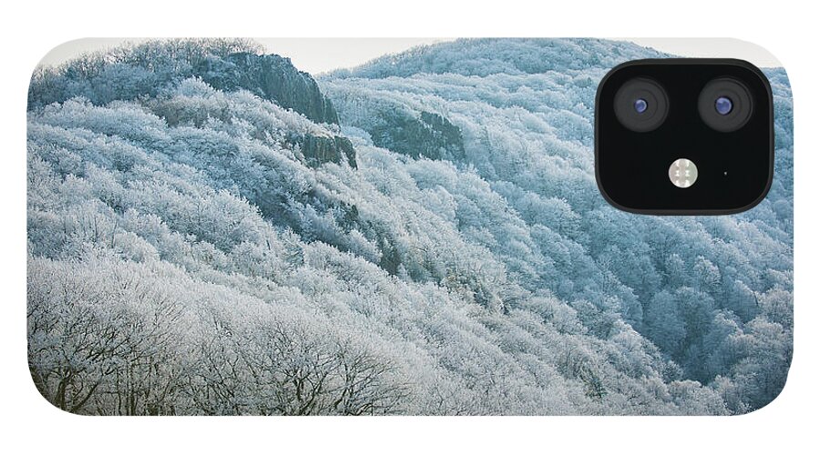 Blue Ridge iPhone 12 Case featuring the photograph Mountainside Hoarfrost by Mark Duehmig