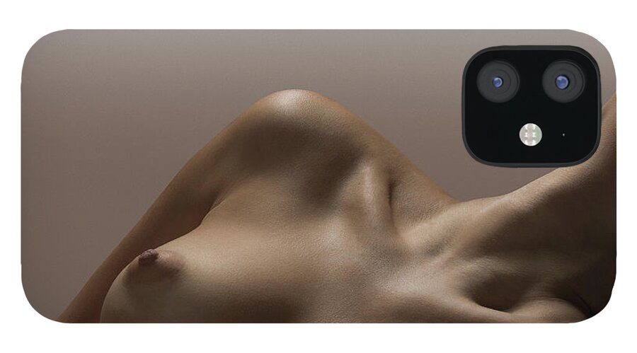 People iPhone 12 Case featuring the photograph Naked Female, Female Breast, No Face by Jonathan Knowles