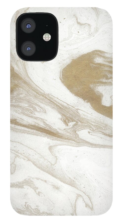 Neutral iPhone 12 Case featuring the painting Neutral Marble by Susan Bryant