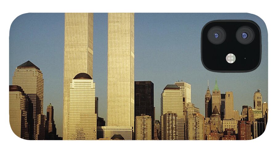 Lower Manhattan iPhone 12 Case featuring the photograph Nyc Skyline With The Twin Towers, From by Bentrussell