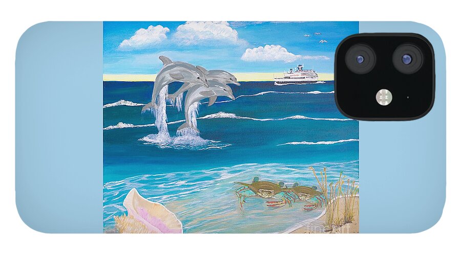 Ocean iPhone 12 Case featuring the painting Ocean Life by Elizabeth Mauldin