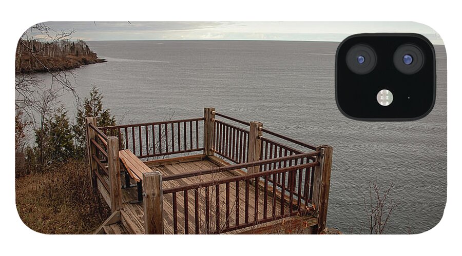 Overlook iPhone 12 Case featuring the photograph Overlook on Lake Superior by Laura Smith
