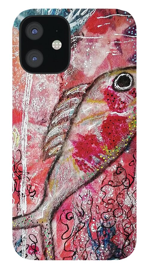 Fish iPhone 12 Case featuring the mixed media Penelope Fish by Mimulux Patricia No