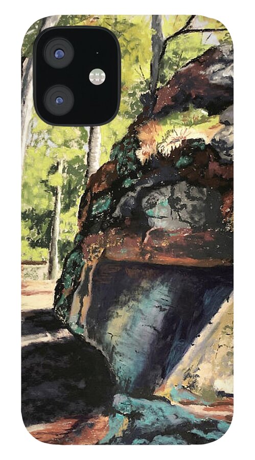 Pastel iPhone 12 Case featuring the pastel Petit Jean Forest 2 by Gerry Delongchamp