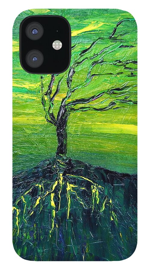 Pollution iPhone 12 Case featuring the painting Pollution by Chiara Magni