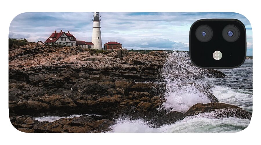 Portland Lighthouse iPhone 12 Case featuring the photograph Portland Head Lighthouse Maine by Jeff Folger