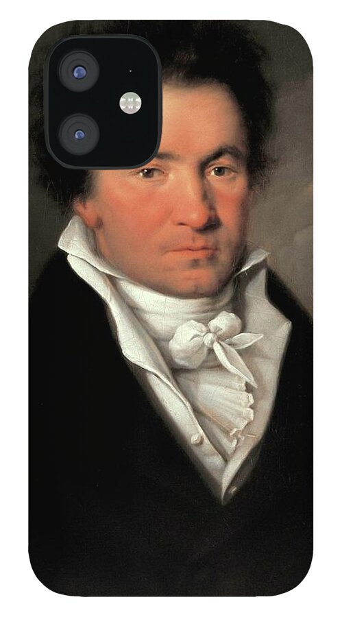 Ludwig Van Beethoven iPhone 12 Case featuring the painting 'Portrait of Ludwig van Beethoven', 1815, Oil on canvas. by Joseph Willibrord Mahler -1778-1860-