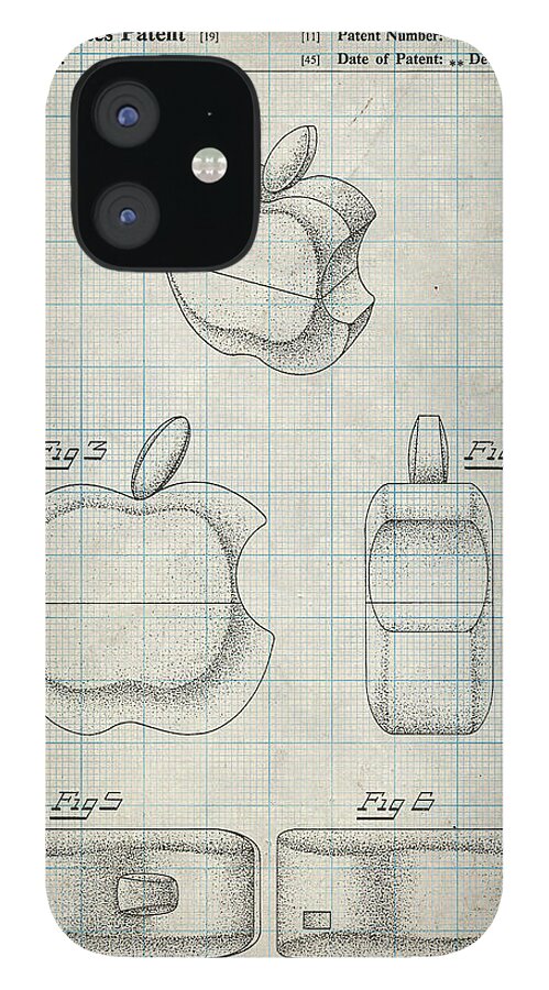 Pp260 Antique Grid Parchment Apple Logo Flip Phone Patent Poster Iphone 12 Case For Sale By Cole Borders