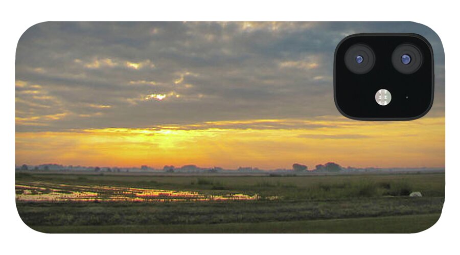 Landscape iPhone 12 Case featuring the photograph Prairie sunrise by Barry Bohn