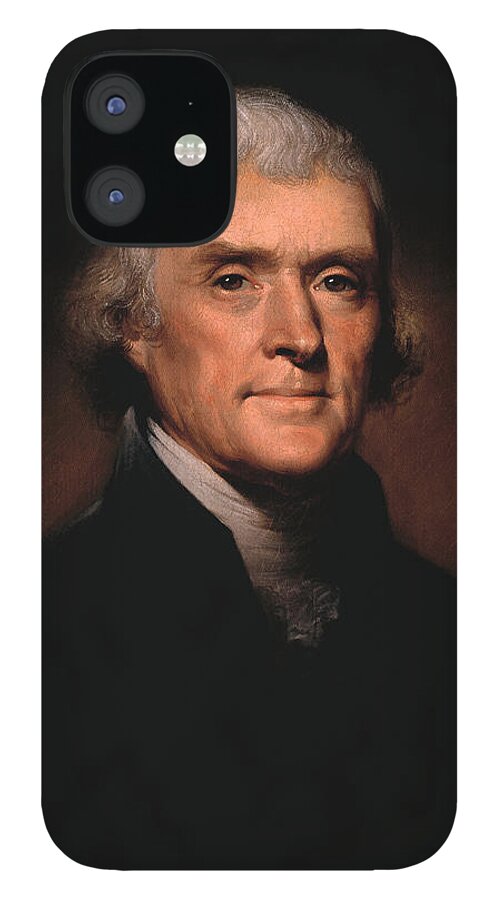 Thomas Jefferson iPhone 12 Case featuring the painting President Thomas Jefferson by War Is Hell Store