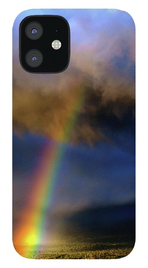 Rainbow iPhone 12 Case featuring the photograph Rainbow during Sunset by John Bauer