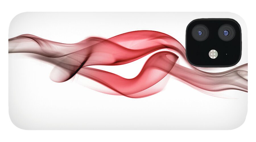 Curve iPhone 12 Case featuring the photograph Red Curling Smoke by Anthony Bradshaw