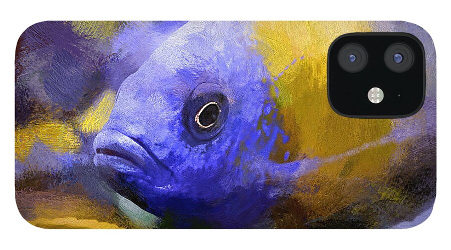 African Cichlid iPhone 12 Case featuring the digital art Red Fin Borleyi Cichlid Artwork by Don Northup