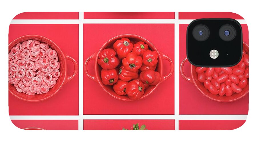 Cherry iPhone 12 Case featuring the photograph Red Fruit And Vegetables Arranged In by Sarah Saratonina