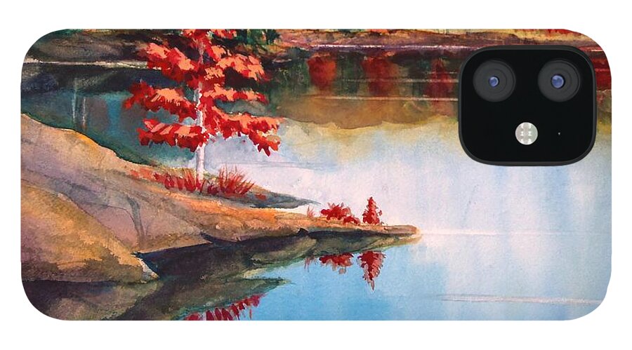 Fall iPhone 12 Case featuring the painting Red Maple by Petra Burgmann