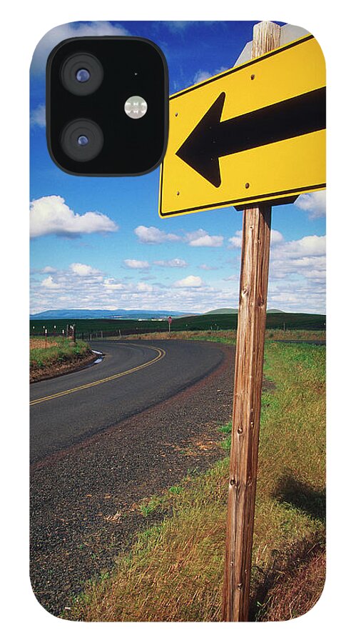 Curve iPhone 12 Case featuring the photograph Road Trip Direction Sign by Wesley Hitt