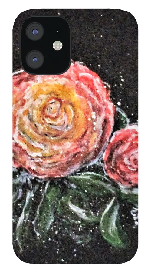 Flowers iPhone 12 Case featuring the painting Rose In Light by Clyde J Kell