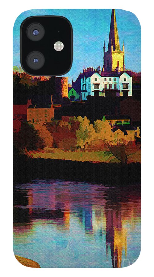 Nag862152m iPhone 12 Case featuring the digital art Ross on Wye by Edmund Nagele FRPS