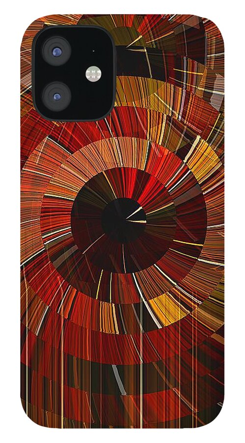 Red iPhone 12 Case featuring the digital art Royal Fireworks by David Manlove