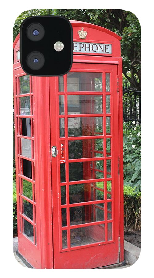 Telephone Booth iPhone 12 Case featuring the photograph Royal Telephone Booth by Laura Smith