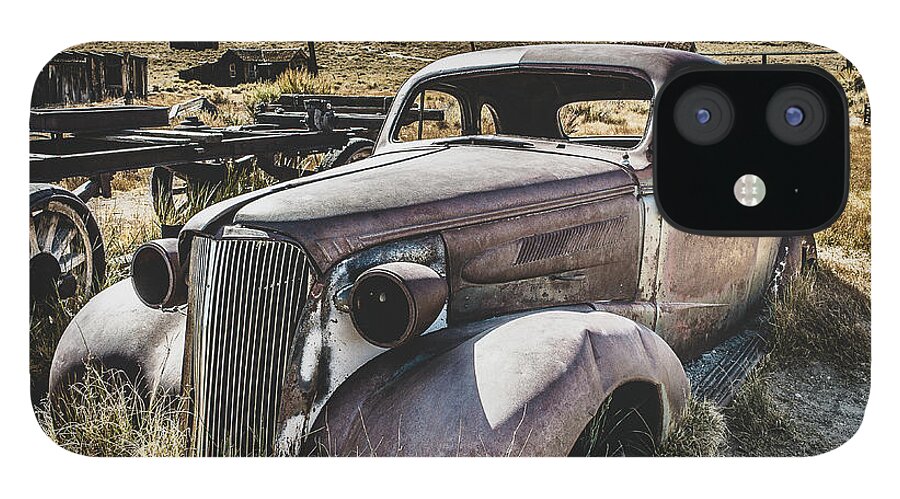 Bodie iPhone 12 Case featuring the photograph Rusty Coupe by Gary Geddes