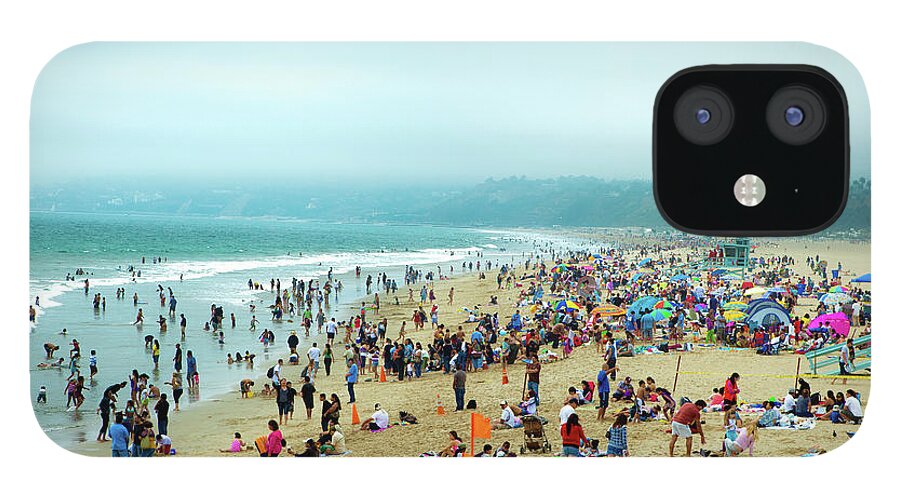 Water's Edge iPhone 12 Case featuring the photograph Santa Monica Beach by Daniel Shapiro