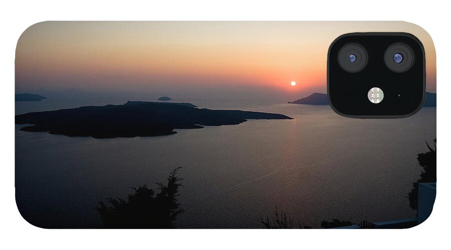 Greece iPhone 12 Case featuring the photograph Santorini Earth, Sky And Sea by Earleliason