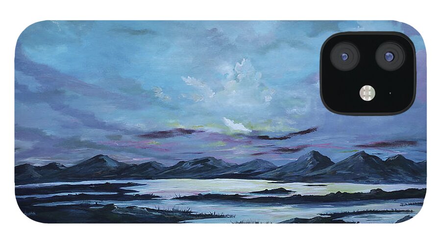 Ireland iPhone 12 Case featuring the painting Serenity in Galway by Conor Murphy