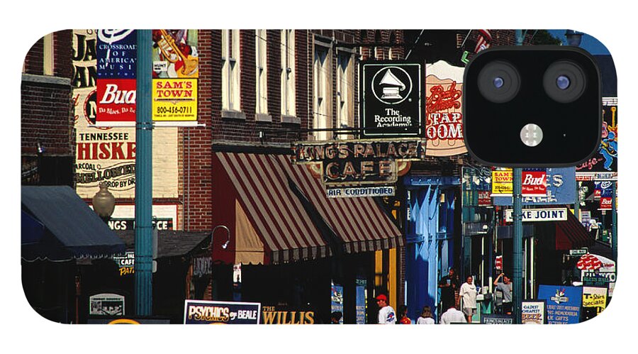 Travel14 iPhone 12 Case featuring the photograph Shops On Beale Street, Memphis, United by Richard I'anson