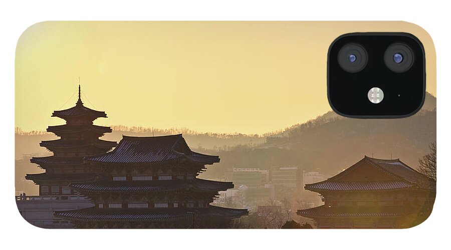 Tranquility iPhone 12 Case featuring the photograph Silhouette Of Palace by Sungjin Kim