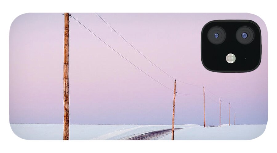 Country iPhone 12 Case featuring the photograph Single Phase Electrical Power Lines by Todd Klassy