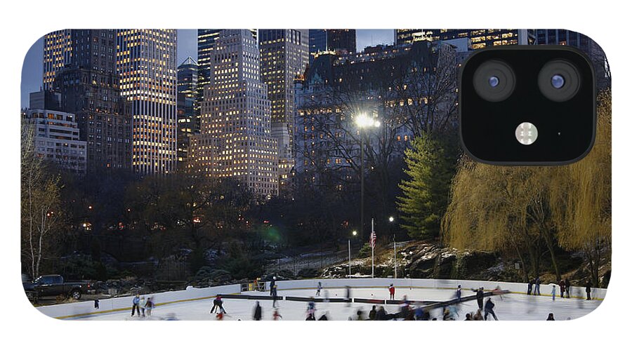 People iPhone 12 Case featuring the photograph Skating Central Park 2 Xl by Lya cattel