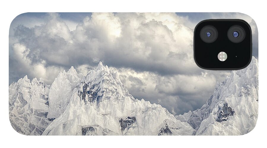 Clayton iPhone 12 Case featuring the digital art Snowy mountain 002 by Clayton Bastiani