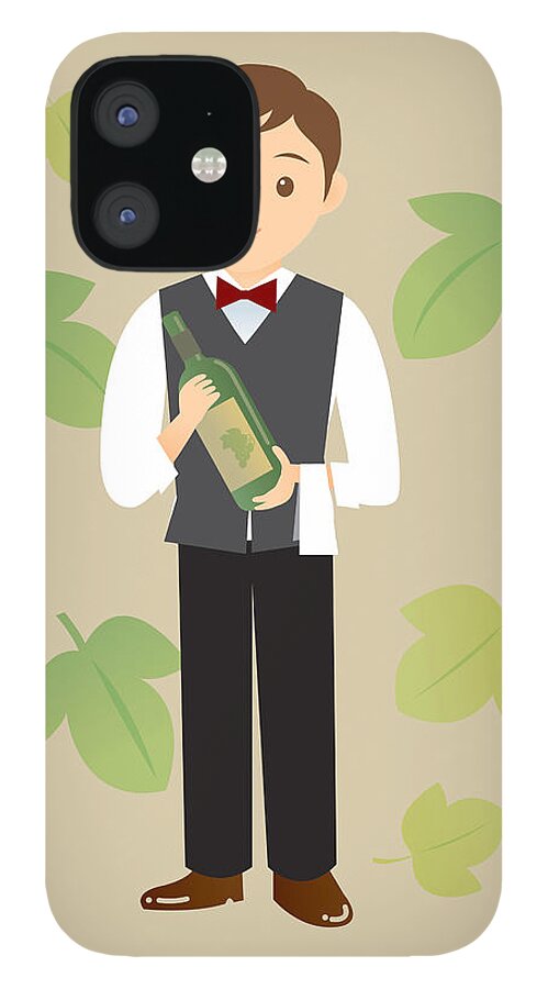 Working iPhone 12 Case featuring the digital art Sommelier by Moonbase/amanaimagesrf