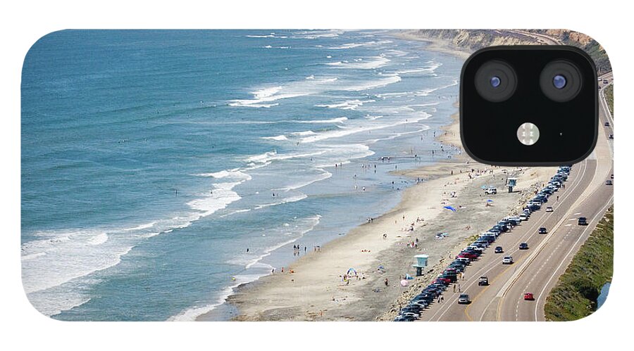 Scenics iPhone 12 Case featuring the photograph Southern California Beach From Above by Raquel Lonas