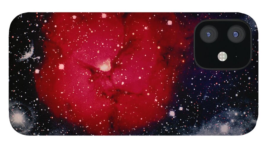 Galaxy iPhone 12 Case featuring the photograph Spaex023 Stars And Nebula by Terry Why