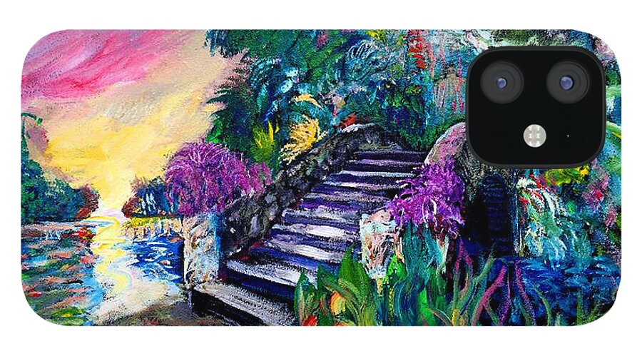New Orleans iPhone 12 Case featuring the painting Spirit Bridge Two by Amzie Adams