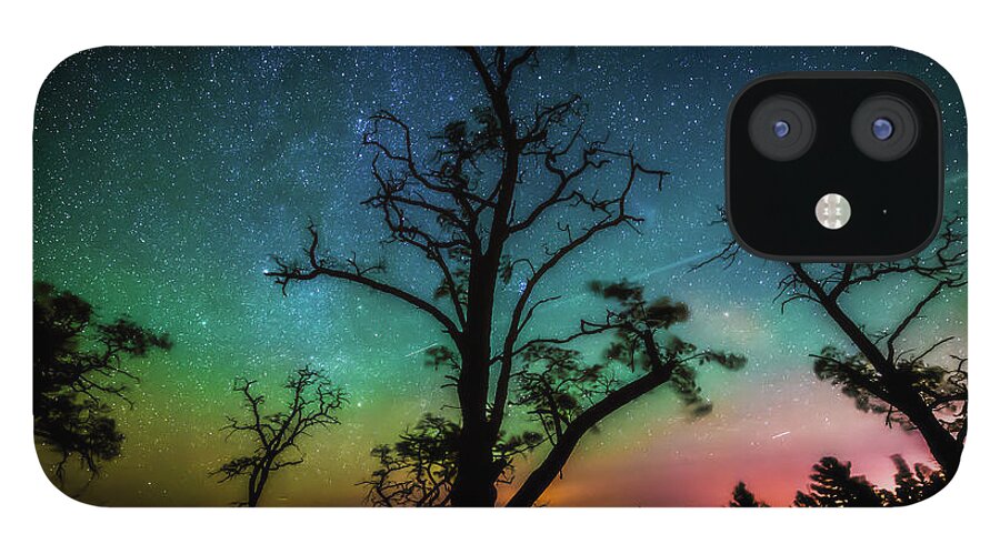 Glen iPhone 12 Case featuring the photograph Starry Aurora Sky by Owen Weber
