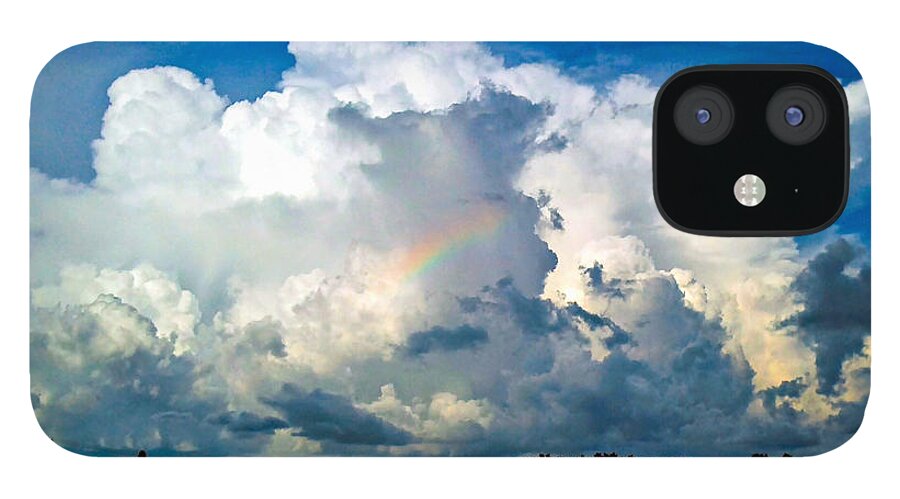 Sky iPhone 12 Case featuring the photograph Storm and Rainbow by Ivars Vilums