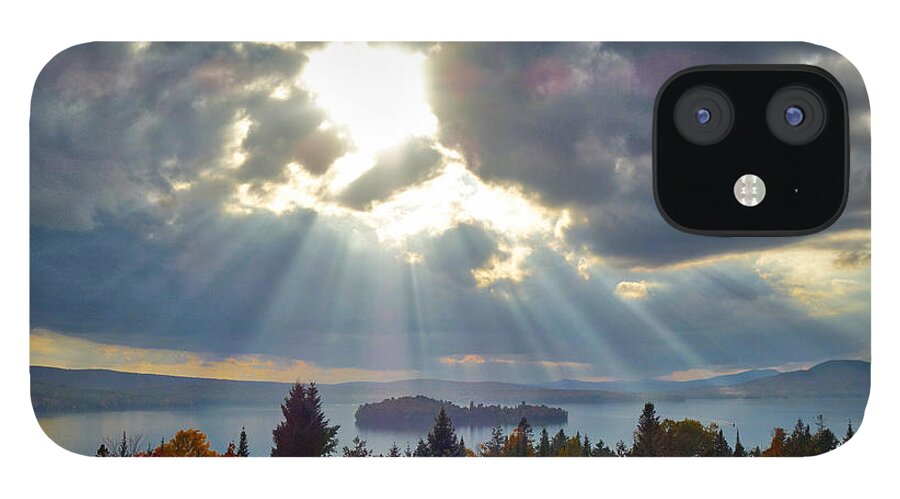 Sun iPhone 12 Case featuring the photograph Sun Rays Over Rangeley Lake by Russel Considine