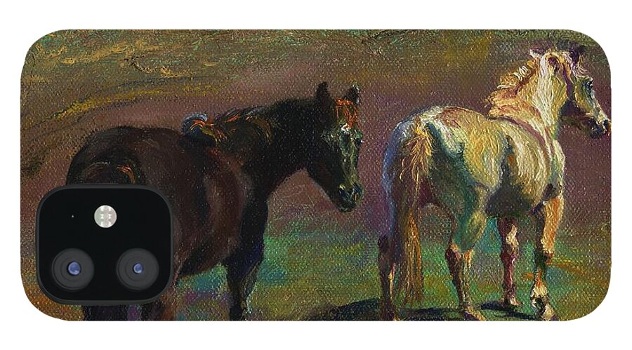 Fine Art iPhone 12 Case featuring the painting Sunny Graze by Susan Hensel