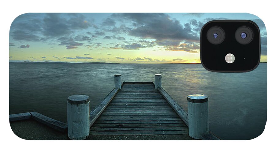 Jetty iPhone 12 Case featuring the photograph Sunrise at the Jetty by Nicolas Lombard
